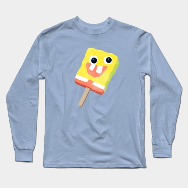 Sponge Popsicle Design Sticker Long Sleeve T-Shirt by waveformUSA